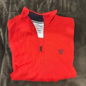 Chaps Men's Vibrant Red Zip-Up Shirt